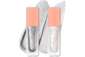 Oulac Ombre à paupières liquide, pailletée et métallisée, éclaircissant les yeux, eye-liner liquide scintillant, finition brillante, maquillage des yeux lisse, végétalien