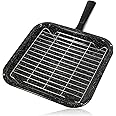 Spares2go Small Square Universal Grill Pan, Rack & Detachable Handle for Oven Cookers