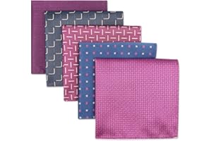 S&W SHLAX&WING Set di 5 fazzoletti da taschino quadrati da uomo assort