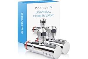 Bächlein uniwersalny zawór kątowy samouszczelniający [zestaw 2], narożny zawór regulacyjny 1/2 cala do rur zimnej i ciepłej wody z klasyczną nakrętką
