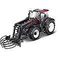 Bburago B18-44082 VALTRA FARM TRACTOR N174 WITH FRONT LOADER Car, Model, Sport, pre-Built, Red