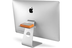 Twelve South BackPack para iMac y pantallas Apple | Estante de almacenamiento oculto para discos duros y accesorios, Plateado