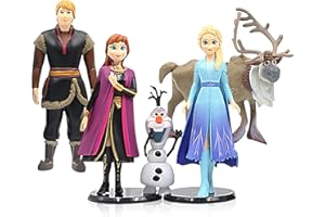 BIUEBINC 5 Stück Frozen Kuchen Deko Figuren Set, Eiskönigin Figuren Deko, Elsa Minifiguren Tortendeko Muffin Deko, Eiskönigin Dekofiguren Cupcake Toppers Dekoration