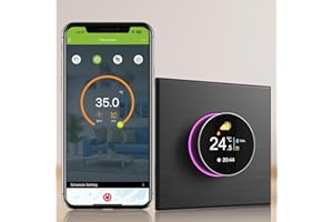 HOMBASING Thermostat Connecté WiFi, Programmable Thermostat Chaudiere Gaz avec Télécommande et Commande Vocale, 2 Capteurs de Température NTC, économie D'énergie, DIY, Compatible avec Alexa, Google