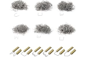 EXIN DECHEN 1200 Pieza Grapas Onduladas 0.6mm/0.8mm Plastico Soldadura Reparar Grapadoras Calientes, Grapas Calientes, Grapas Soldadura Caliente para Soldar Reparación de Parachoques de Plastico de Autos