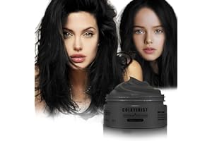 COLAYERIST Nero Gel Colorato per Capelli Uomo e Donna Lavabile, Colore Temporaneo Capelli per Bambini, Colore Capelli Temporaneo, Crema Colorata Capelli per Feste o Cosplay