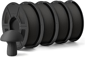 TECBEARS Matt PLA-filamentpaket 4 kg, höghastighets PLA 3D-skrivartråd med matt yta för 50-600 mm/s, 4 stycken 1 kg spole, sv