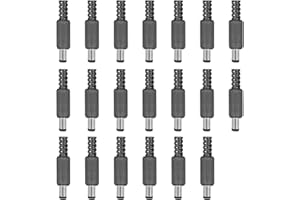 SHEEPPING Connecteurs Jack DC Mâle 2.1 mm x 5.5 mm Fiche à Souder Connecteur DC à Souder