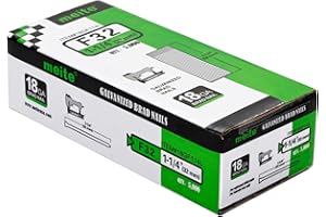 meite F32 - Clavos para pistola de clavos, calibre 18, 32 mm de longitud, clavos galvanizados para cajas de madera, telas de sofá, edificio de gabinetes, montaje de marcos de fotos (5000 piezas)