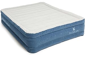 Hi-Gear King Sized Infinity Airbed with Built in 240V Pump & USB Port for Adults & Kids, Raised Height, Comfortable Inflatable Mattress, Ideal for Camping or Guests at Home, Carry Bag, Blue