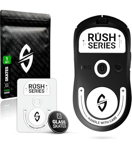 SensoryBoost Rush Glass Mouse Feet For Logitech G502 Lightspeed | Ultra-Smooth Tempered Glass Skates For Gaming (0.8mm Thick)