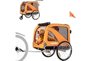 SEPNINE Remorques Vélo pour Chiens XL, Remorque 2 en 1 Pliable avec Parking Brake, Remorque pour Vélo De Jogging, Convient Aux Chiens De Grande Taille, Charge Maximale 40 Kg