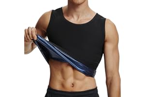 Kiiwah Gilet de Sueur de Sauna pour Hommes, Débardeur Sudation Sport Homme Transpirant Gilet de Minceur Fitness T-Shirt pour Entraînement Mise Forme, Cardio, Entrainement DEndurance