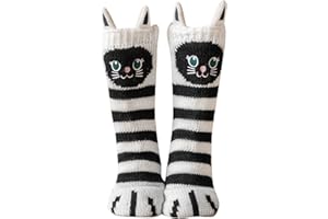 PUTUO Chaussettes Chaussons Femme Hiver Chaud Antidérapantes Thermique Pantoufles Chaussettes, Femme Noël Épais Chaussettes à la Maison,Taille 36-41