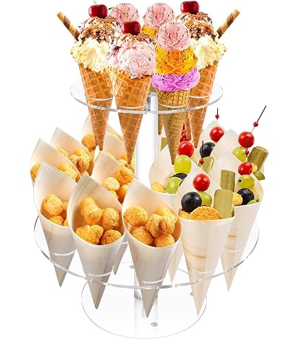 Support à Cornets De Glace Transparent – 16 Trous – Acrylique 25x25x10 Cm – Pour Fêtes, Maisons, Cafés Support à Cornets De Glace Transparent – 16 Trous – Acrylique 25x25x10 Cm – Pour Fêtes, Maisons, Cafés
