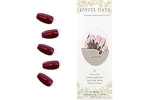 JOYFULDAYS JOYFUL DAYS Tiras de Uñas de Gel Semi-Curado, Autoadhesivas Pegatina de Esmalte de Uñas de Gel, Nail Wrap Incluye Lima y Palo (Burgundy Red)