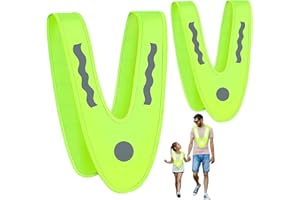 HUAHUANGHUI Warnweste Kinder, 2 Stück V-Form Signalkragen, Reflektorweste Kinder + Warnkragen Erwachsene, Pannenweste Sicherheitsweste für Nachtreisen, Warnschutzweste Universal Größe für Kinder Erwachsene