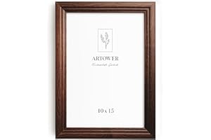 Artower® Ramka na zdjęcia w stylu vintage, brązowa, drewniana ramka na plakat 10 x 15 cm, ramka na plakat w stylu vintage, brązowe drewno, 10 x 15 cm, wąska ramka na zdjęcia w stylu retro, brązowa