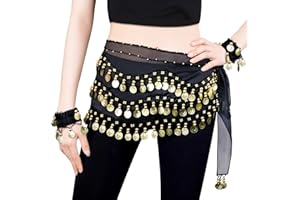 LZYMSZ szaliki na biodrach do tańca brzucha, damskie spódnice w kształcie fali z 128 złotymi elementami, szyfonowy pas do tańca brzucha z bransoletkami