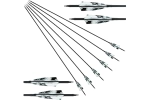 RUOERSI Flèche Carbone 28/29/30/31 Pouces 4" Plumes Naturelles Pratique de Ciblage Chasse Spine 400 pour Arc Classique Long Traditionnel et Arc à Poulies(6Pcs)