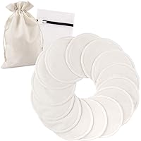 PHOGARY 14PCS Coussinets d'allaitement lavables, Réutilisable Bambou bio Coussinets d'allaitement avec sac à linge et Sac de 