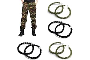 HIOSEYRE 8 Pcs Army Trouser Twists Military Elastic Boot Straps Trouser Belt Leg Straps Military Trouser Leg Straps Boot Straps Boot Cinch Straps Metal Hooks for Men and Women Outdoor Hiking Military