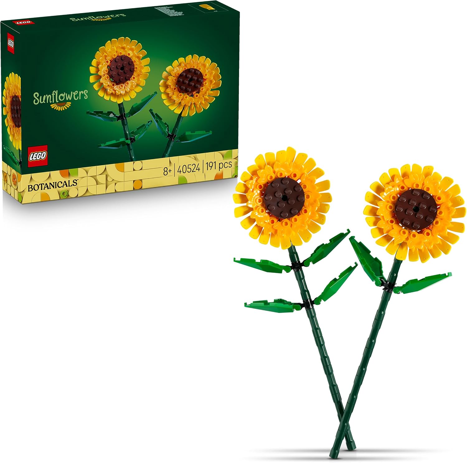 LEGO Botanicals Girasoles Kit de Maqueta de Flores Artificiales Amarillas de Juguete - Regalo para Mujeres por el Día de la Madre - Accesorio de Dormitorio y Decoración Floral para el Hogar 40524