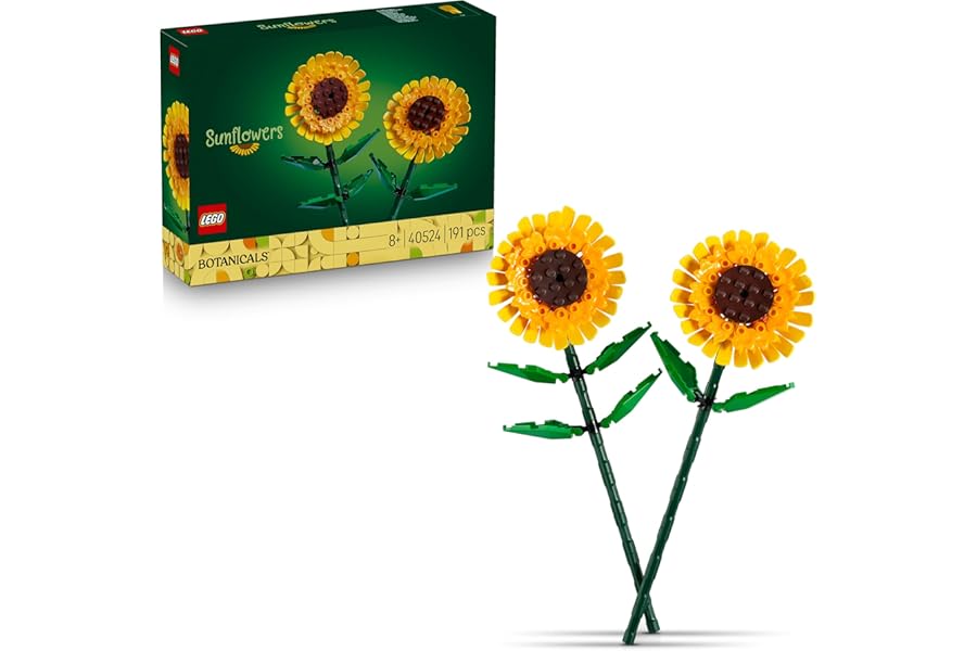 LEGO Botanicals Sunflowers - Set of Fake Flowers for Girls and Children 8+ Years - Bouquet to Display as Home or Bedroom Decoration - Gift for Girl, Boy, Woman or Man - 40524