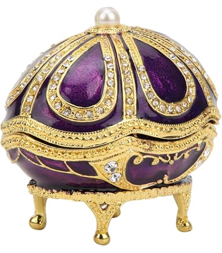 Oeuf Fabergé, Oeuf De Faberge Boite Oeuf Fabergé Peint À La Main Émaillé Boîte À Bijoux En Métal