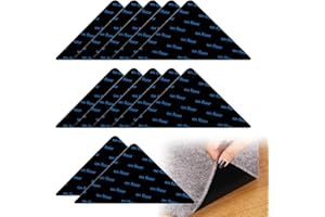 CTRUEE 12Pcs Rug Gripper, Reusable Anti Slip Rug Grip, Rug Grippers for Laminate Floor, Carpet Grippers, Rug Anti Slip, Rug Stickers for Wooden Floors, Carpet Stickers for All Types and Sizes of Rugs