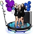 360 Photo Booth Machine for Parties People To Stand on With Ring Light and Free Logo, APP Remote Control Automatic 360 Spin Camera Booth With Extendable Stand 31.5"/80cm