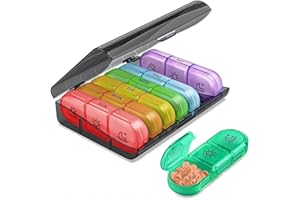 YADOBIG Pastillero Semanal, Organizador Pastillas 7 Dias, Pastillero Diario Grande para Viaje, Pastilleros Semanales para Vitaminas