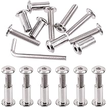 Kit Bulloni M6 X 25 Mm In Acciaio Carbonio - 25 Pezzi Con Dadi E Chiave Bristol | Per Mobili, Cinture, Fai Da Te - Foto 2