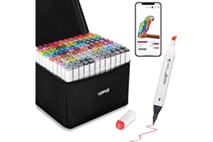 ‎AEDAGA AEDAGA 120 Farben Alkohol Marker mit App, Meißel & Feine Spitze Alkohol Stifte Set, Alcohol Marker für Künstler, Twin Markers Alkoholbasis für Malerei, Zeichnen & Illustrationen