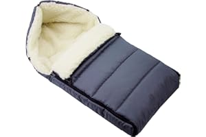 BAMBINIWELT BY RAFAEL K. Sacco invernale universale (90cm) con copertina, adatto anche per ovetto, passeggino e carrozzina foderato in lana grigio scuro