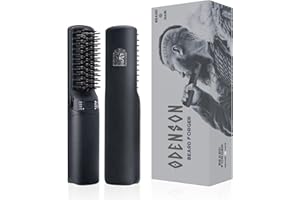 Odenson Beard Forger - Strumento definitivo, spazzola e piastra riscaldata a batteria per barba e capelli, pettine riscaldato per lo styling e la cura della barba