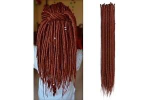 Dsoar 0,6cm Sottile Estensioni Dreadlock Sintetiche Fatte A Mano 24 Pollici 20 Fili Capelli All'uncinetto Trecce Lunghe All'uncinetto Stile Hip-Hop Estensioni Dei Capelli Morbidi Dreadlocks