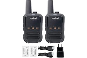 Radtel RT12 Walkie Talkie Ricaricabile per Adulti Portatile a Lungo Raggio Senza Licenza PMR 446 Radio Ricetrasmettitore 16CH Vivavoce VOX per Escursioni in Campeggio… (Nero)