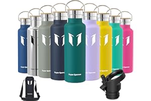 Super Sparrow Botella Agua Acero Inoxidable - Botella Agua Niños - 350ml/500ml/620ml/750ml/1L - Botella Termica Boca Estándar - Sin BPA, para Niños & Adultos, Deporte, Oficina, Yoga, Ciclismo