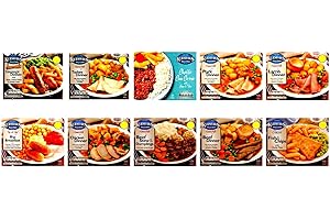 MY AFRICA STORE 10 Pack Ready Meal (Sausage dinner/Turkey dinner/Chilli con carne/Pork dinner/Lamb dinner/All day big breakfast/Chicken dinner/Beef stew & dumplings/Beef dinner/Fish & chips)