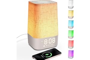 MILFECH Tageslichtwecker mit 30 Naturgeräuschen, Lichtwecker Sonnenaufgang Wecker Digital Wake Up Light mit Ladefunktion Lichtwecker Einschlafshilfe und RGB, Dimmbares Nachtlicht, Timer