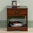 Custom Decor Sauder Beginnings Solid Wood End Table Night Stand Side Table with Drawer and Storage - Honey Teak Brown