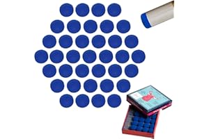 Colexy 50pcs Embouts de Queue de Billard, Pool Cue Tips Cue Tip 10mm Billard Cue Bâton Conseils de Remplacement, Pointes de Queue de Billard Cuir Conseils Bleu Cue Conseils, pour Snooker Pool Cues