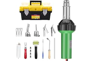 Yabumak Hot Air Plastic Welder 1600W Plastic Welding Roofing Kit 110V, Vinyl PVC TPO Welding Handheld Plastic Hot Air Heat Gun Welding Torch with Various Nozzles
