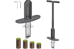 BeneLabel Bulb Planter, 93cm Long Handle Bulb Transplanter Lawn Flower Planting Tool 7.6-15cm Depth Sod Plugger Nib Shape Tulip Daffodil Garden Multitool with Centre Auto Dump for Compacted Soil