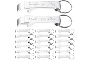 Geiserailie 20 Stück Flaschenöffner Schlüsselanhänger Bierflaschenöffner Bieröffner Kapselheber Schlüssel Anhänger Öffner für Hochzeit Taufe Gästegeschenke(Danke für alles)