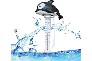 Amebleak Termometro Piscina Flotante, Termómetro Piscina de Agua, Termómetro Flotante con Cuerda, Fácil de Leer para Piscinas al Aire Libre e Interiores, Jacuzzis, Spas (C)