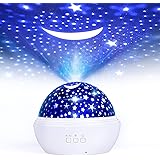 FISHOAKY Proiettore Stelle Soffitto, proiettore galassia 8 Colori, Proiettore Cielo Stellato Bambini, 360° Rotazione Led Proi