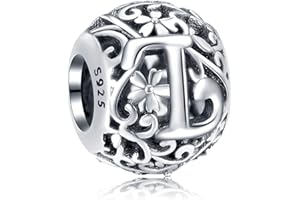Annmors Letra Alfabeto A-Z Abalorio Charms de Plata de Ley 925 Compatible con Pulse Mujer