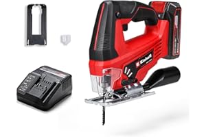 Einhell Scie sauteuse sans fil TC-JS 18/70 Li (1 x,2,5 Ah) (18 V, profondeur de coupe 70 mm, changement de lame sans outil, adaptateur pour aspirateur, avec batterie 2,5 Ah et chargeur, 1 lame)